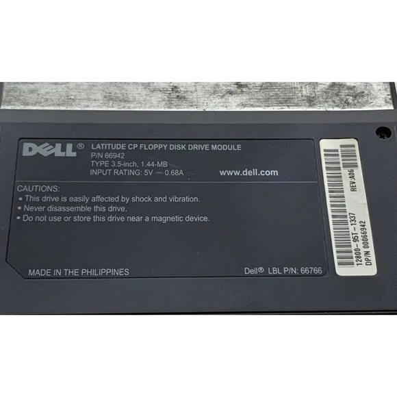 Dell Latitude CP Floppy Disk Drive Module For Parts Untested 3.5” 5V - Picture 7 of 7
